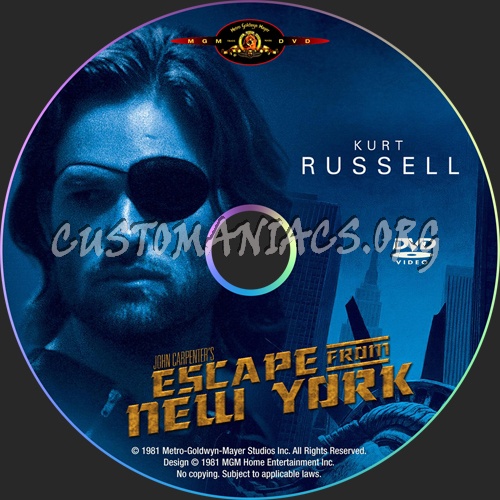 Escape from New York dvd label