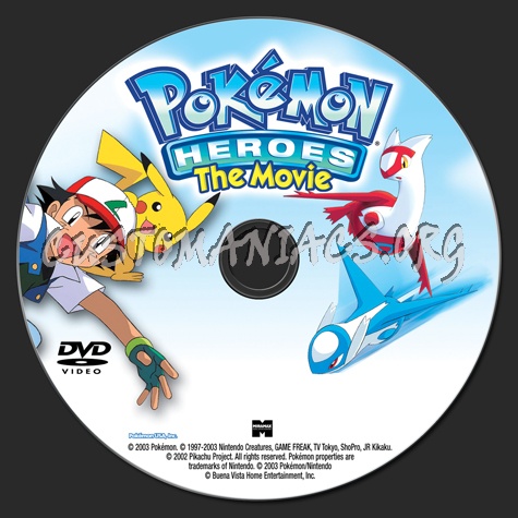 Pokemon Heroes The Movie dvd label