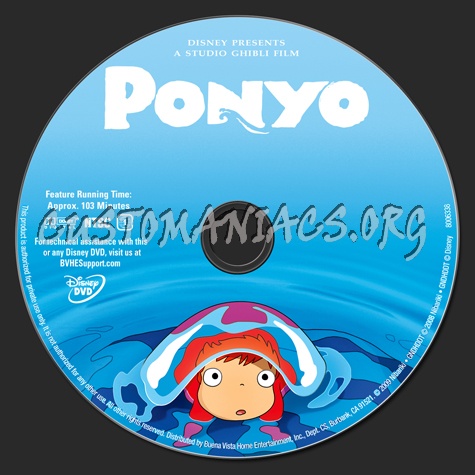 Ponyo dvd label