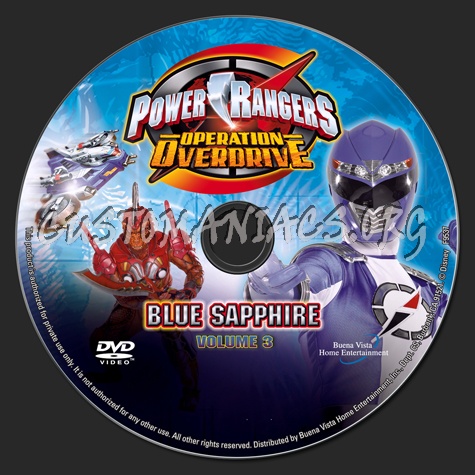 Power Rangers Operation Overdrive Blue Sapphire Volume 3 dvd label