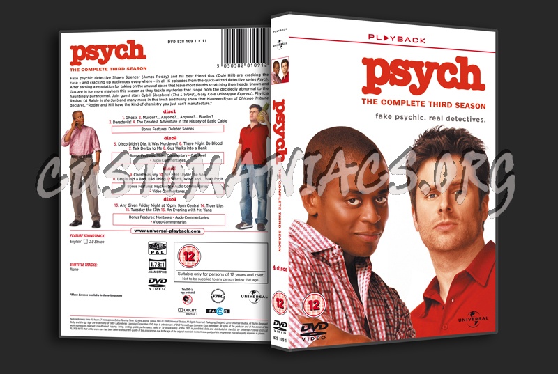 Psych Season 3 dvd cover