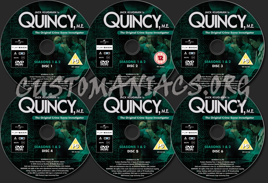 Quincy, ME Season 1 & 2 dvd label