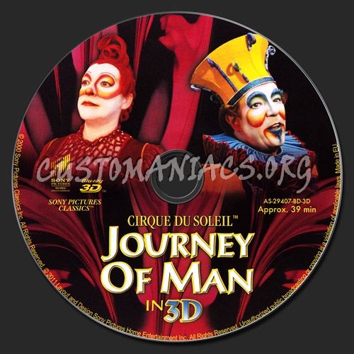 Cirque Du Soleil - Journey Of Man 3D blu-ray label