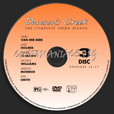 Dawson's Creek Season 3 dvd label