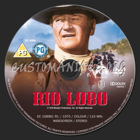 Rio Lobo dvd label