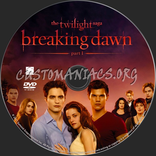 The Twilight Saga Breaking Dawn Part I dvd label