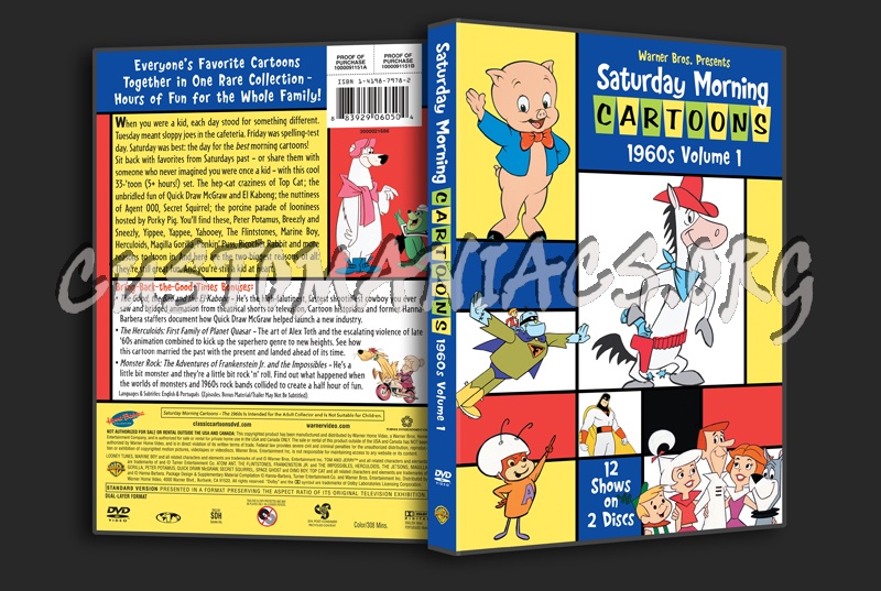 Saturday Morning Cartoons 1960's Volume 1 dvd cover - DVD Covers & Labels  by Customaniacs, id: 144508 free download highres dvd cover