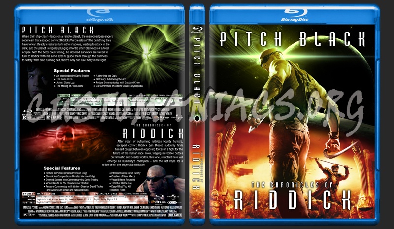 Pitch Black / Chronicles of Riddick Double Feature blu-ray cover