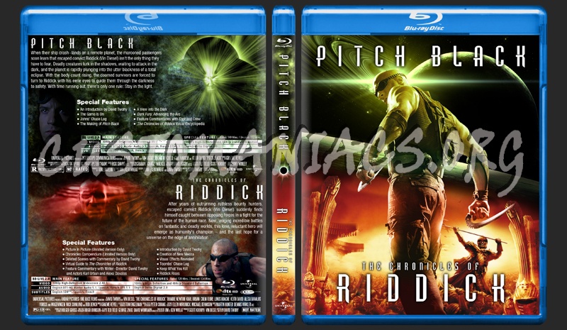 Pitch Black / Chronicles of Riddick Double Feature blu-ray cover