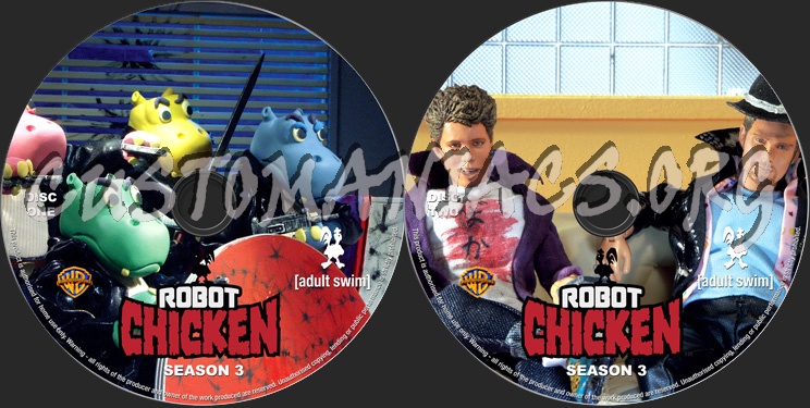 Robot Chicken Season 3 dvd label
