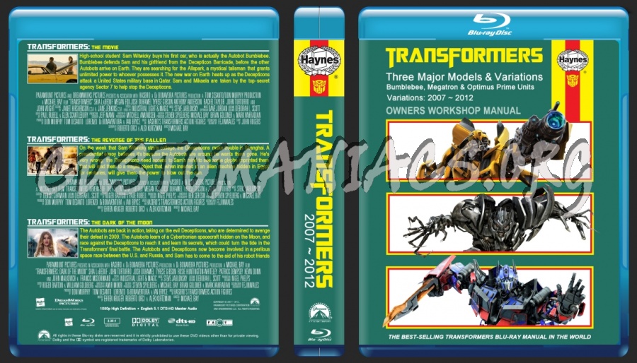 Transformers 1,2 & 3 Collection blu-ray cover