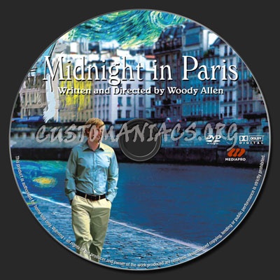 Midnight in Paris dvd label