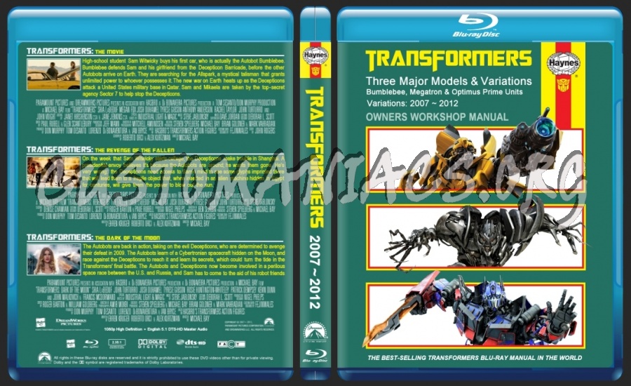 Transformers 1, 2 & 3 Collection blu-ray cover