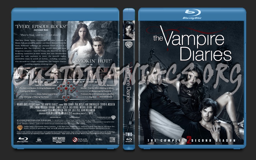 The Vampire Diaries Season Two blu-ray cover