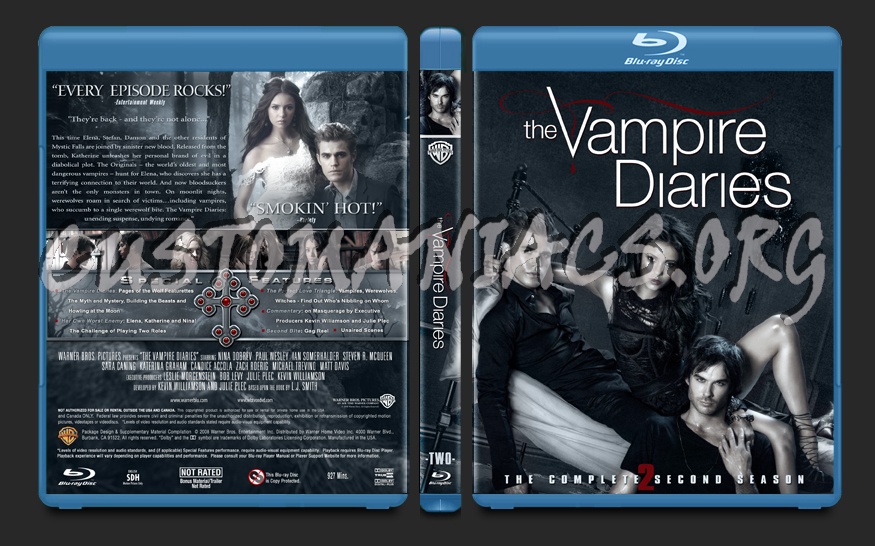 The Vampire Diaries Season Two blu-ray cover
