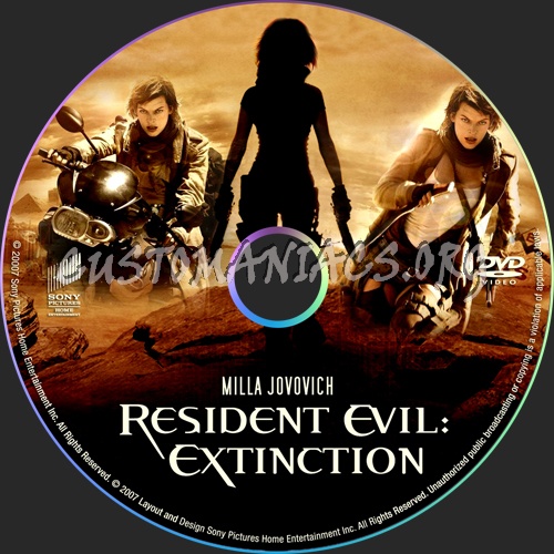 Resident Evil:Extinction dvd label