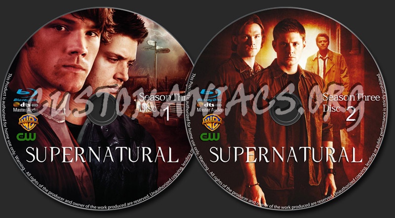 Supernatural Season 3 blu-ray label