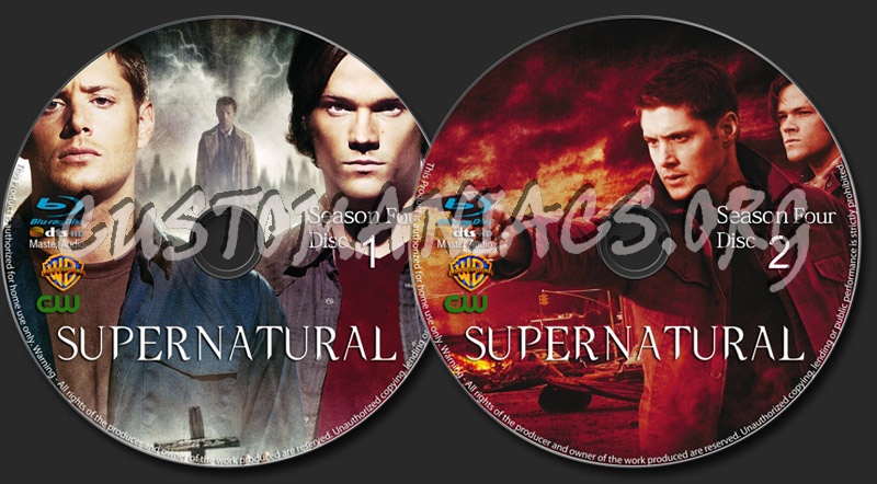 Supernatural Season 4 blu-ray label