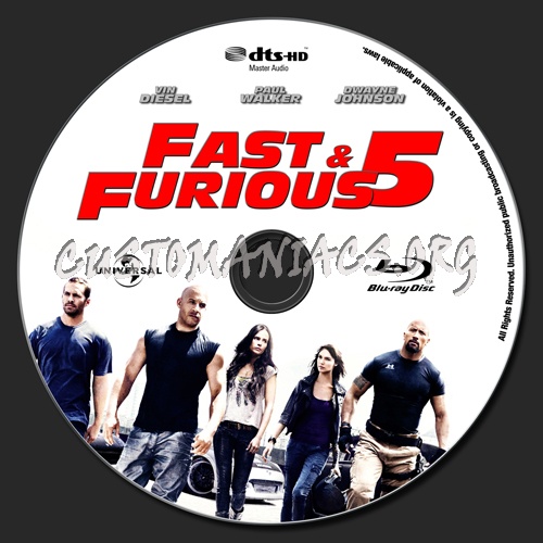 Fast & Furious 5 blu-ray label