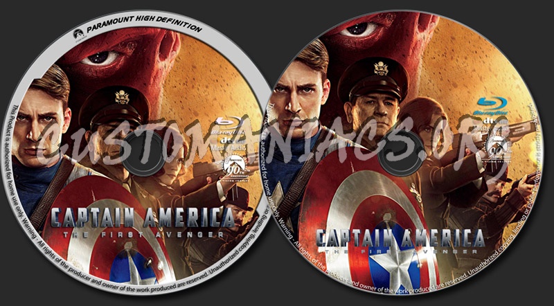 Captain America The First Avenger blu-ray label