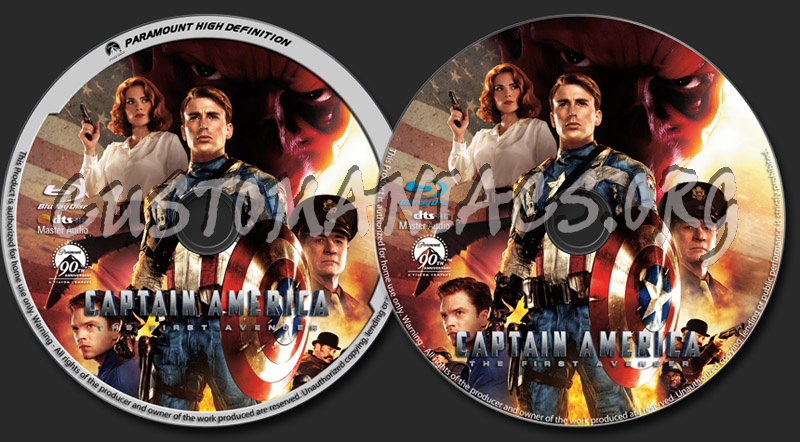 Captain America The First Avenger blu-ray label