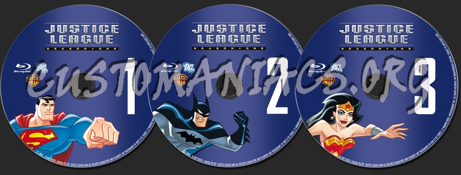 Justice League Season 1 blu-ray label