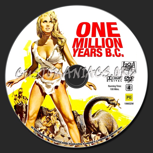 One Million Years B.C. dvd label