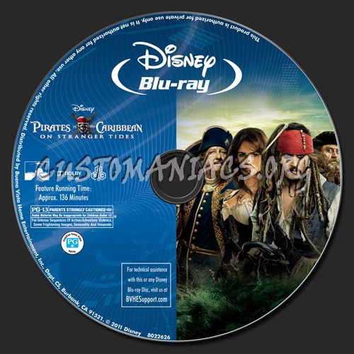 Pirates of the Caribbean: On Stranger Tides blu-ray label
