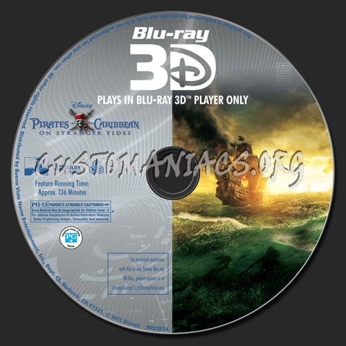 Pirates of the Caribbean: On Stranger Tides blu-ray label