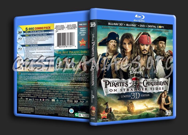 Pirates of the Caribbean: On Stranger Tides 3D blu-ray cover