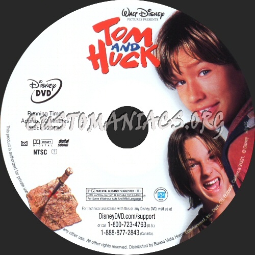 Tom and Huck dvd label