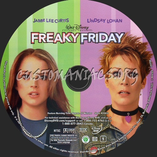 Freaky Friday dvd label