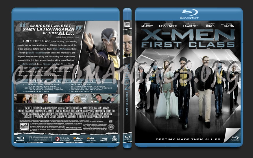 X-Men:First Class blu-ray cover