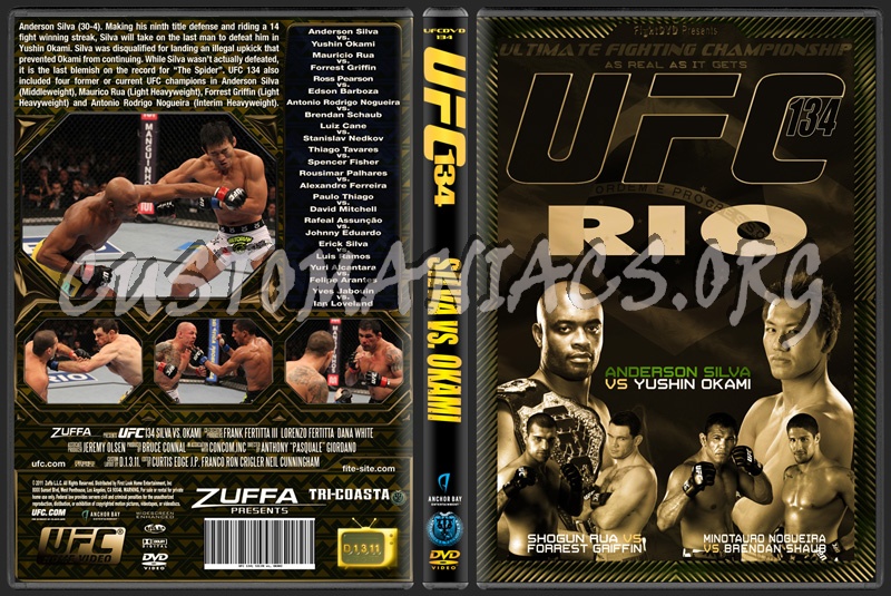 UFC 134 Silvs vs Okami dvd cover