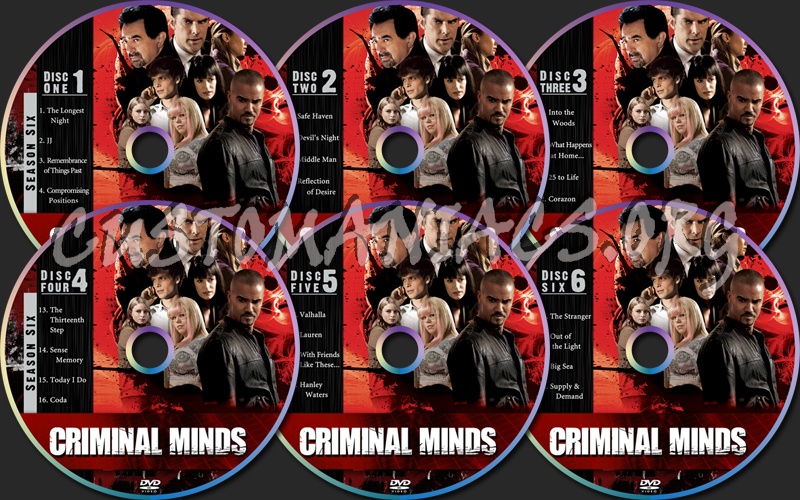 Criminal Minds Season Six dvd label