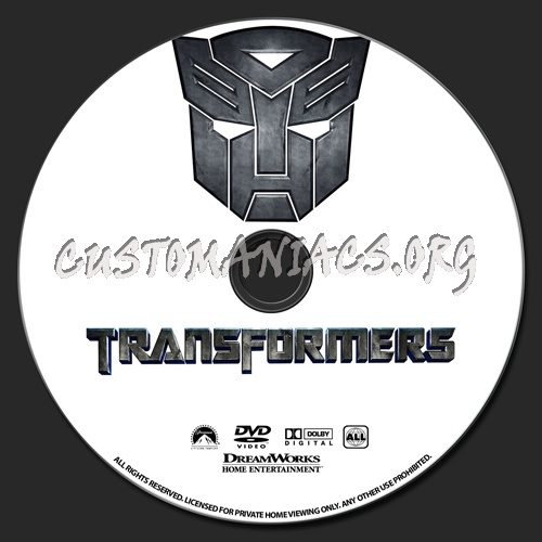 Transformers dvd label