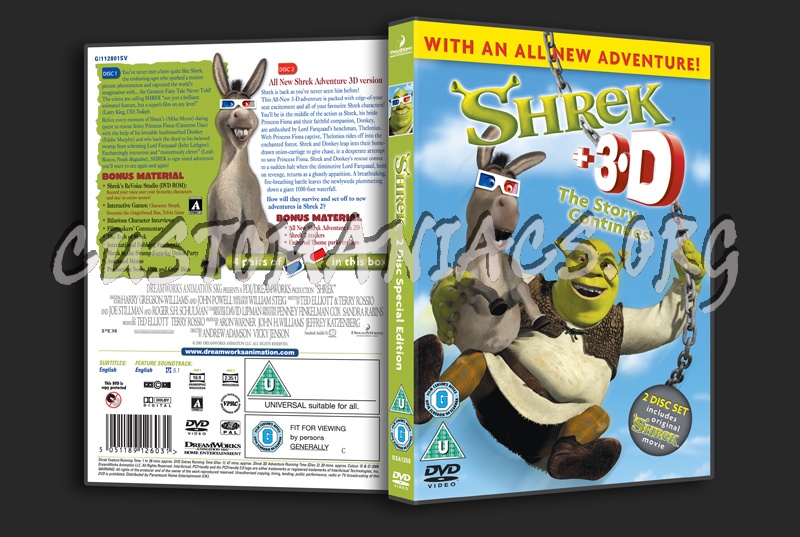 Shrek 3D dvd cover