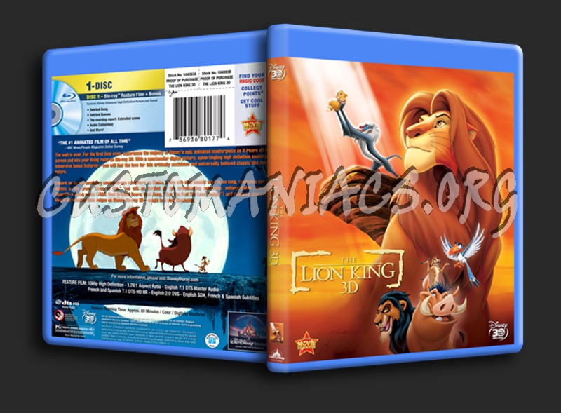The Lion King 3D blu-ray cover