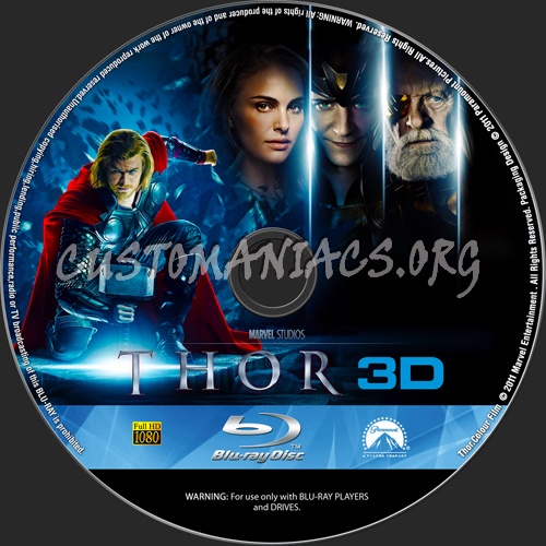 Thor 3d blu-ray label