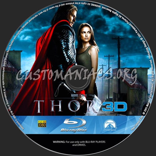 Thor 3d blu-ray label