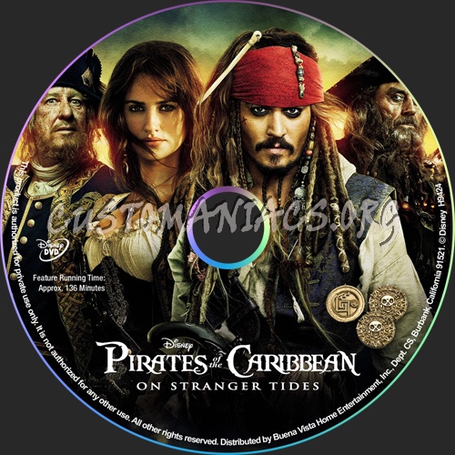 Pirates Caribbean:On Stranger Tides dvd label