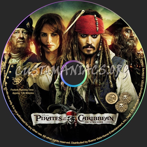 Pirates Caribbean:On Stranger Tides dvd label