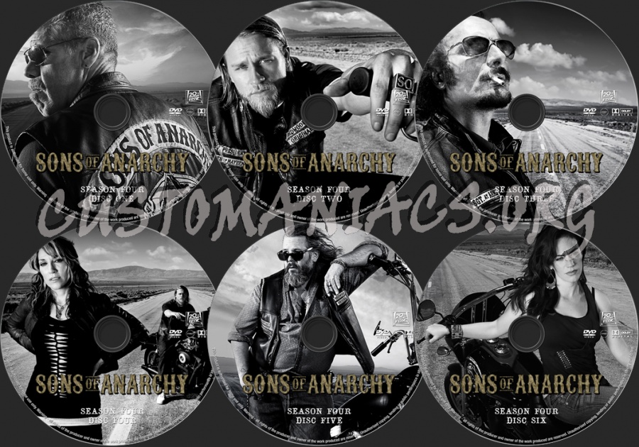 Sons of Anarchy Season 4 dvd label