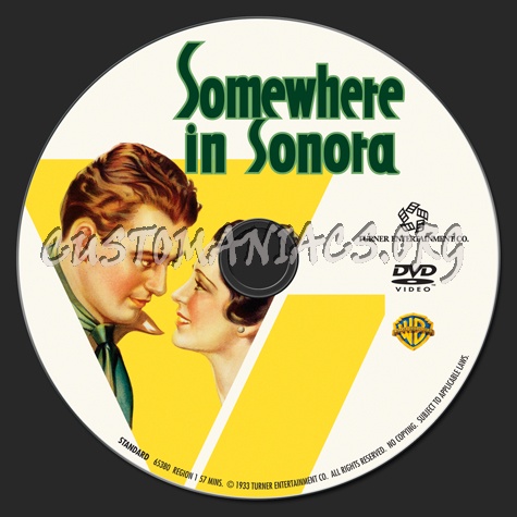 Somewhere in Sonora dvd label