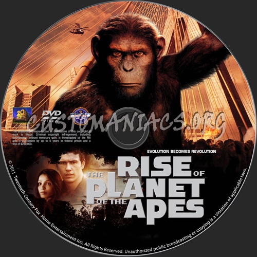 Rise of the Planet of the Apes dvd label