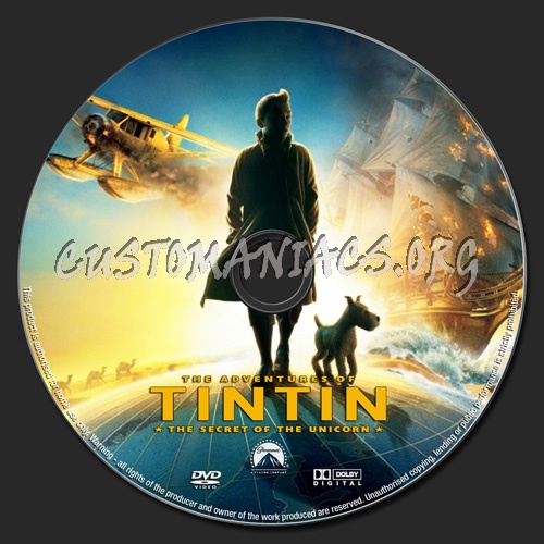 The Adventures of Tintin The Secret of the Unicorn dvd label