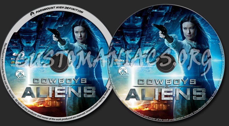 Cowboys & Aliens blu-ray label