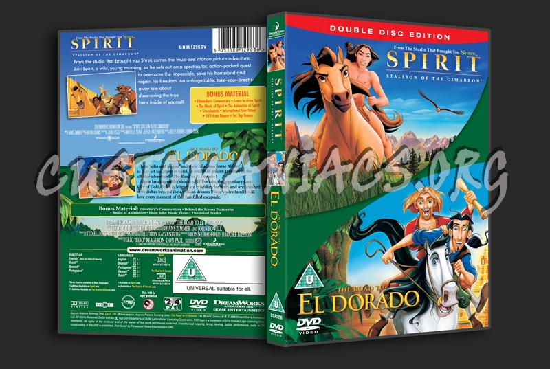 Spirit Stallion of the Cimarron / The Road to El Dorado dvd cover