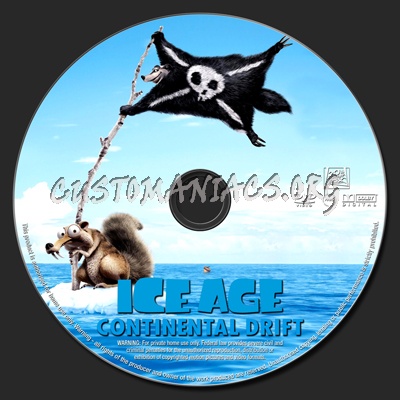 Ice Age Continental Drift dvd label