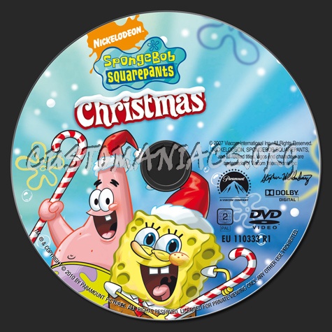 SpongeBob SqarePants Christmas dvd label